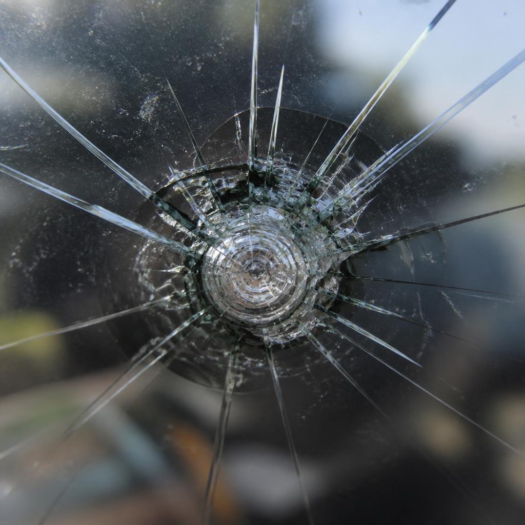 Combination windshield damage example