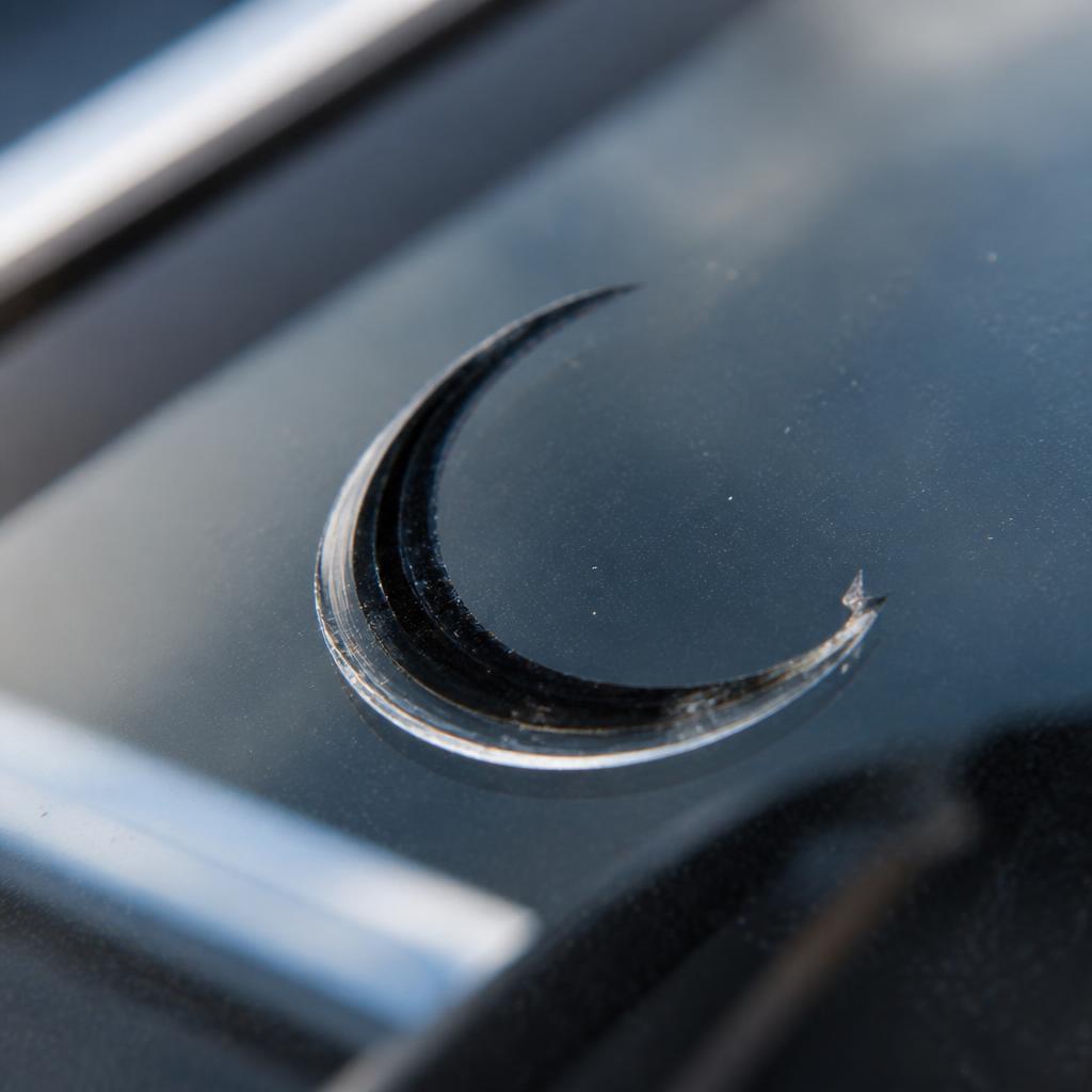 Half Moon windshield damage example