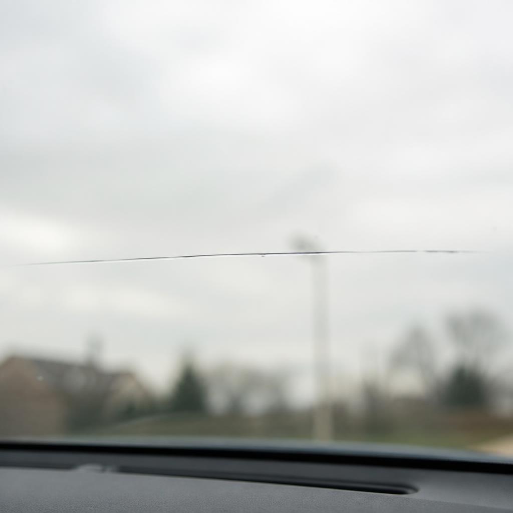 Long Crack windshield damage example